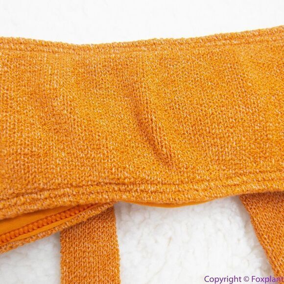 NEW Free People x In your arms knit bikini‎ orange/gold, S - Picture 16 of 16